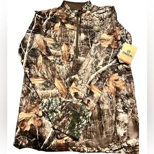 Magellan Outdoors camouflage Real Tree Edge youth XL 1/4 front zipper hoodie NWT